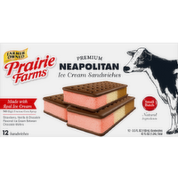 North Star Ice Cream Sandwiches, Neapolitan - 12 Each